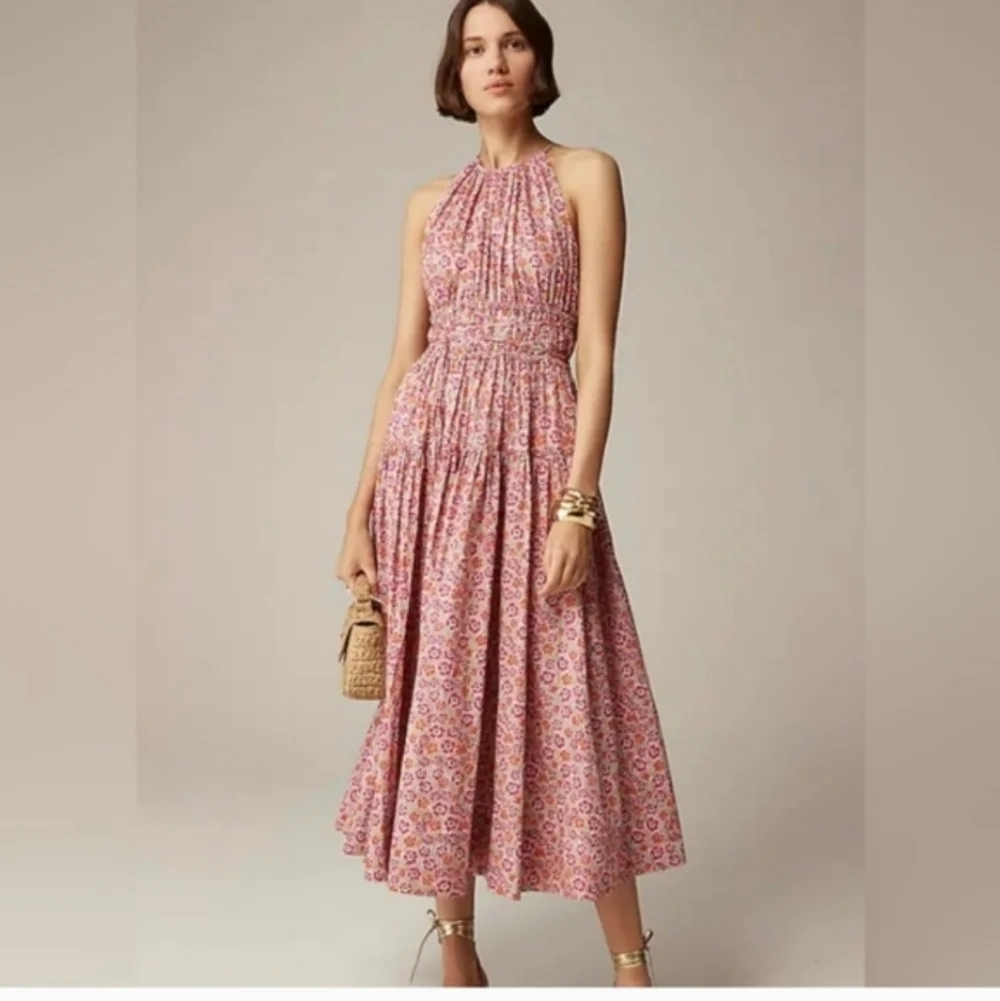 J Crew Tie-waist halter dress in Liberty® Ellie fabric NWT Sz XXS CA089